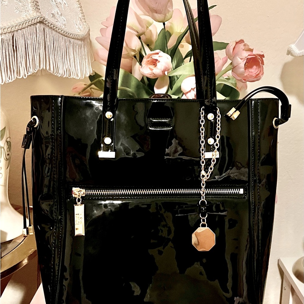 Bagley & Mishka Black Patent Beautiful Tote NWOT
